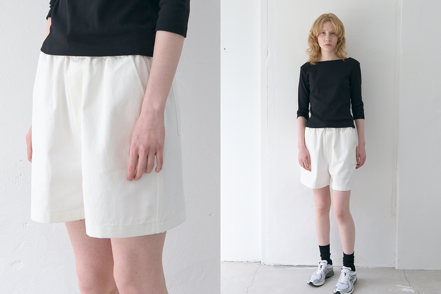 Cotton banding shorts (white)