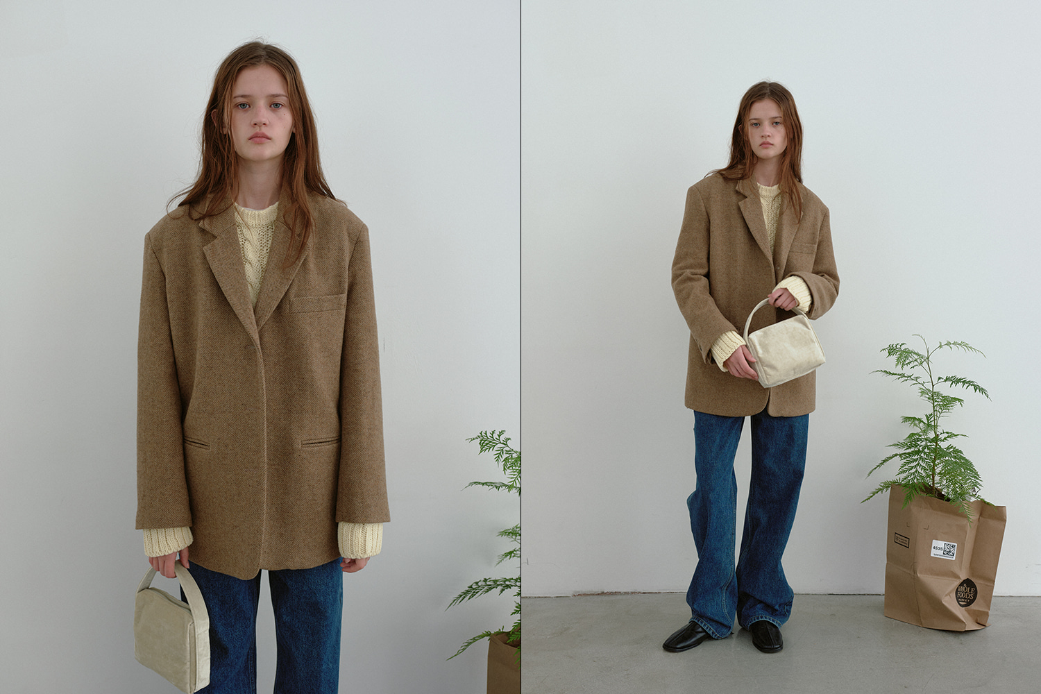 3 button wool daddy jacket (camel)