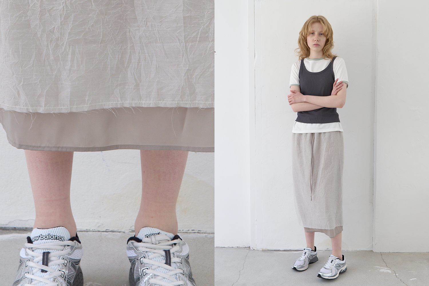 Double layered skirt (white)